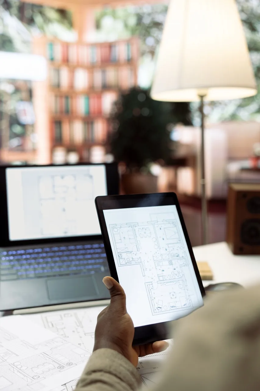 BIM model reviewed on a tablet
